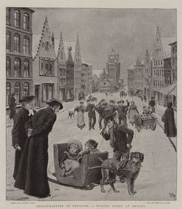 Jouluaika Belgiassa, talvimaisema Bruggessa